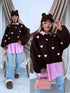 Knitted Sweater "CHOCOLATEY LOVE 7102" – Choco & Pink